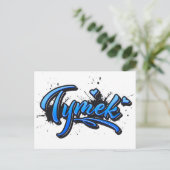 Tymek Heart Splash Graffiti Postkarte (Stehend Vorderseite)