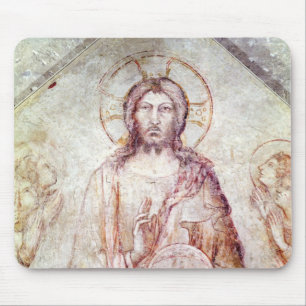 Tympanum, der den Retter-Segen, 1341 darstellt Mousepad