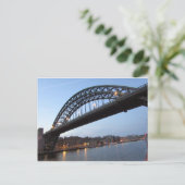 Tyne Bridge Abend Lights Postkarte (Stehend Vorderseite)