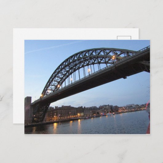 Tyne Bridge Abend Lights Postkarte (Vorne/Hinten)