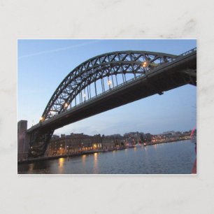 Tyne Bridge Abend Lights Postkarte