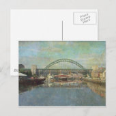 Tyne-Brücke (Sepia) Postkarte (Vorne/Hinten)