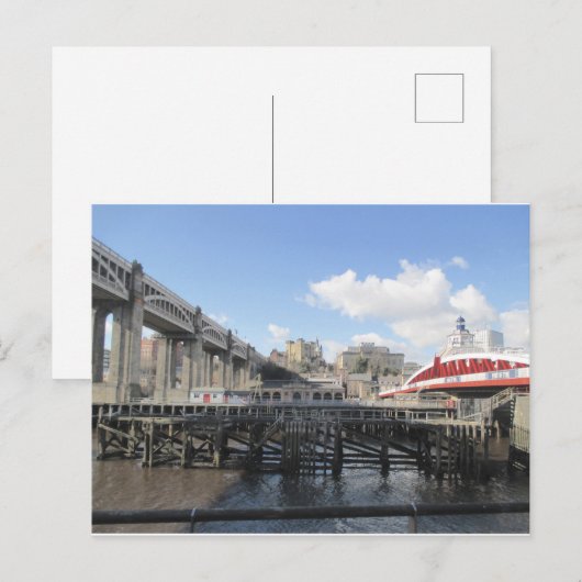 Tyne Riverside, Swing Bridge, High Level Bridge un Postkarte (Vorne/Hinten)