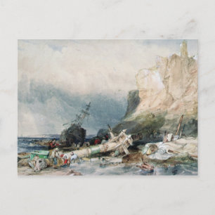 Tynemouth Castle, Tyne and Wear mit Wrack Postkarte