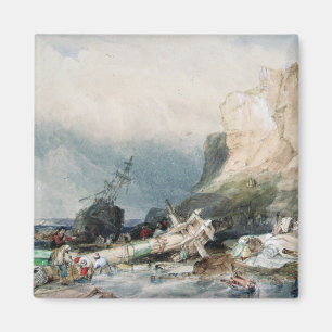 Tynemouth Schloss, Tyne und Abnutzung, mit Wrack Magnet