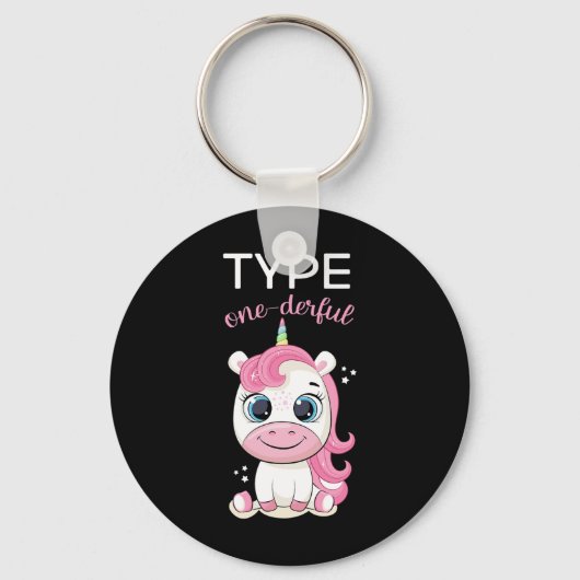 Typ 1 derful Diabetes Awareness T1d Unicorn Dia Schlüsselanhänger (Vorderseite)