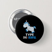 Typ 1 Derful Diabetes T1 Awareness Unicorblau Button (Vorne & Hinten)
