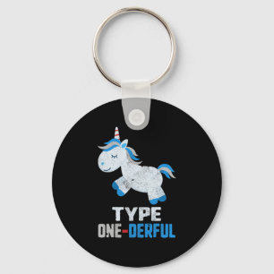 Typ 1 Derful Diabetes T1 Awareness Unicorblau Schlüsselanhänger