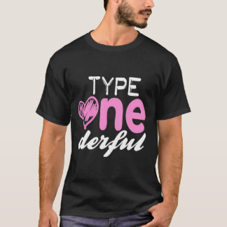 Typ-1-Derful Fun T1D Diabetes Bewusstsein Pun Hoo T-Shirt