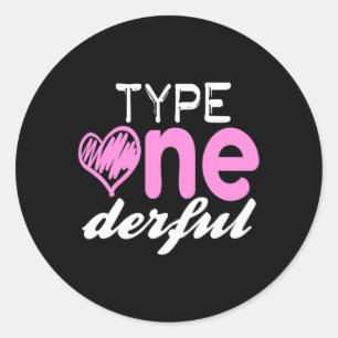 Typ 1 derful Girls Fun T1d Diabetes Bewusstsein Runder Aufkleber