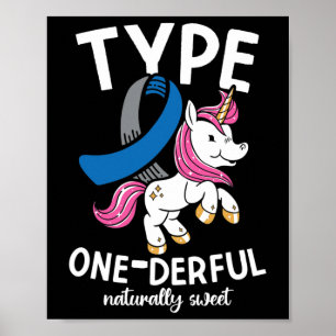 Typ 1 Derful Natuerlich Sweet Diabetes Poster