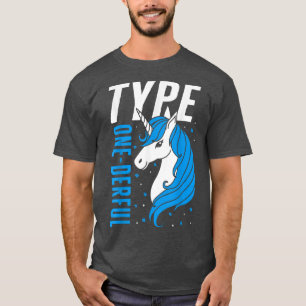 Typ 1 Derful Unicorn T1D Girls Diabetes Awarene T-Shirt