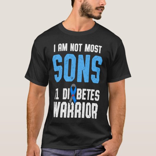 Typ 1 Diabetes Aufklärung Sons T1D Warrior Survivo T-Shirt (Vorderseite)