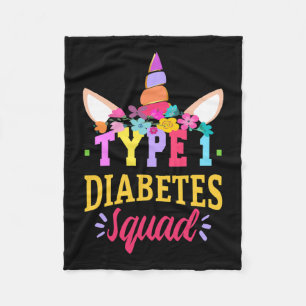 Typ 1 Diabetes Aufklärung T1d Squad Unicorn Rainbo Fleecedecke