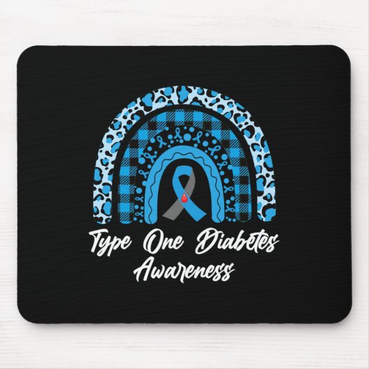 Typ 1 Diabetes Awareness Rainbow Month Leopard Ri Mousepad (Vorne)