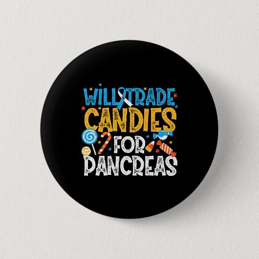 Typ 1 Diabetes Awareness Trade Candy for Pankreas Button (Vorderseite)