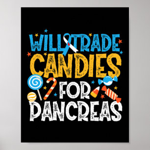 Typ 1 Diabetes Awareness Trade Candy for Pankreas Poster