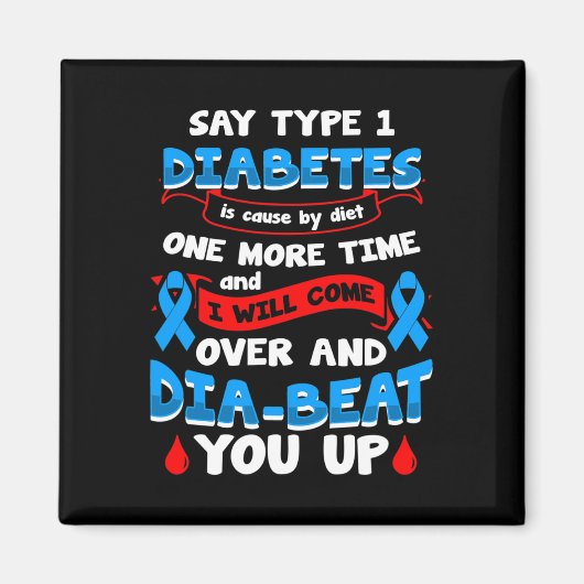 Typ 1 Diabetes-Bewusstsein 1 Magnet (Vorne)