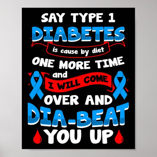 Typ 1 Diabetes-Bewusstsein 1 Poster (Vorne)