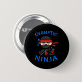 Typ 1 Diabetes Bewusstsein Diabetiker Ninja T1d Ki Button (Vorne & Hinten)