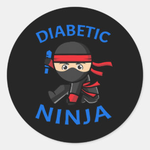 Typ 1 Diabetes Bewusstsein Diabetiker Ninja T1D Ki Runder Aufkleber