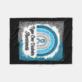 Typ 1 Diabetes Bewusstsein gebleicht Rainbow Leopa Fleecedecke (Vorderseite (Horizontal))