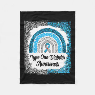 Typ 1 Diabetes Bewusstsein gebleicht Rainbow Leopa Fleecedecke