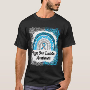 Typ 1 Diabetes Bewusstsein gebleicht Rainbow Leopa T-Shirt