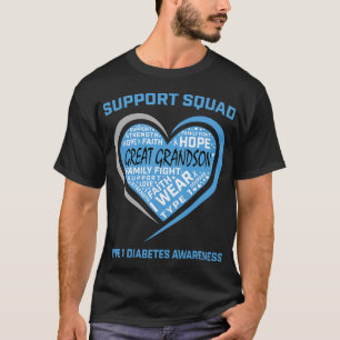 Typ 1 Diabetes-Bewusstsein Große Kronen-Unterstütz T-Shirt