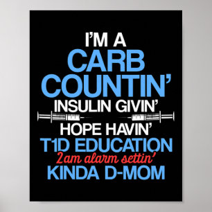 Typ 1 Diabetes Bewusstsein Mama T1d Warrior Surviv Poster