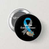 Typ 1 Diabetes-Bewusstsein Spaß-Sloth und Band T Button (Vorne & Hinten)