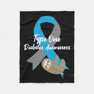 Typ 1 Diabetes-Bewusstsein Spaß-Sloth und Band T Fleecedecke