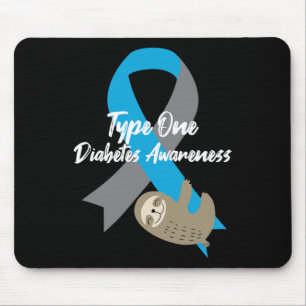 Typ 1 Diabetes Bewusstsein Spaß Sloth und Ribbon T Mousepad