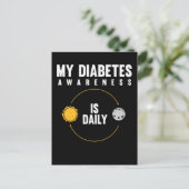 Typ 1 Diabetes-Bewusstsein T1D Diabetiker Postkarte (Stehend Vorderseite)