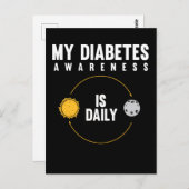 Typ 1 Diabetes-Bewusstsein T1D Diabetiker Postkarte (Vorne/Hinten)