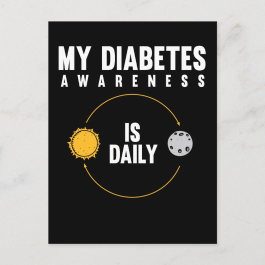 Typ 1 Diabetes-Bewusstsein T1D Diabetiker Postkarte (Vorderseite)