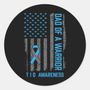 Typ 1 Diabetes-Bewusstsein T1D-Vater des Warriorty Runder Aufkleber