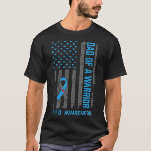 Typ 1 Diabetes-Bewusstsein T1D-Vater des Warriorty T-Shirt