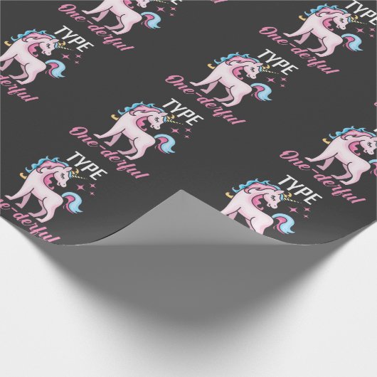 Typ 1 Diabetes Bewusstsein Unicorn Diabetiker Geschenkpapier (Ecke)