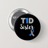 Typ-1-Diabetes-Bewusstsein Unterstützende Schweste Button (Vorne & Hinten)