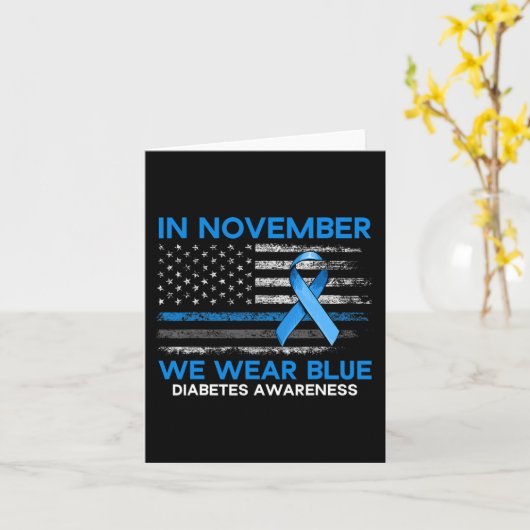 Typ 1 Diabetes-Bewusstsein US-Flagge Blue Ri Karte (Gelbe Blume)