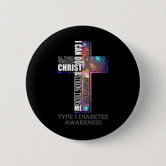 Typ-1-Diabetes-Bewusstsein - Weihnachtsgeschenk Button (Vorderseite)