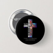 Typ-1-Diabetes-Bewusstsein - Weihnachtsgeschenk Button (Vorne & Hinten)