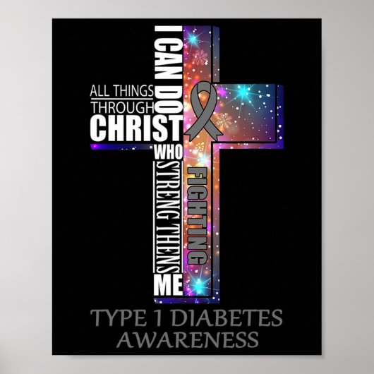 Typ 1 Diabetes-Bewusstsein - Weihnachtsgeschenk Poster (Vorne)