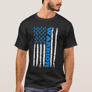 Typ-1-Diabetes-Bewusstseins-Krieger US-Flagge Blau T-Shirt