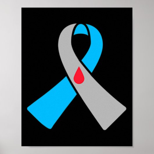 Typ-1-Diabetes-Bewusstseinsschleife Bydge Poster (Vorne)