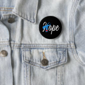 Typ 1 Diabetes Blue Ribbon Awareness HOPE Button (Beispiel)