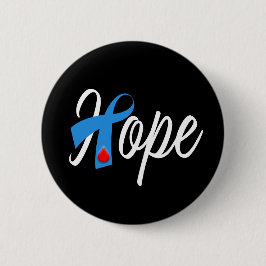 Typ 1 Diabetes Blue Ribbon Awareness HOPE Button