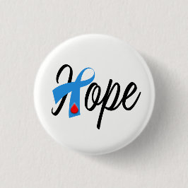 Typ 1 Diabetes Blue Ribbon Awareness HOPE Button