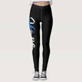 Typ 1 Diabetes Blue Ribbon Awareness HOPE Leggings (Vorderseite)
